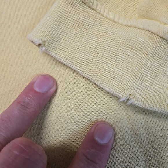 Marine Layer Crewneck Sweatshirt Womens Size XL Yellow Raglan Sleeve Cropped - Picture 10 of 13